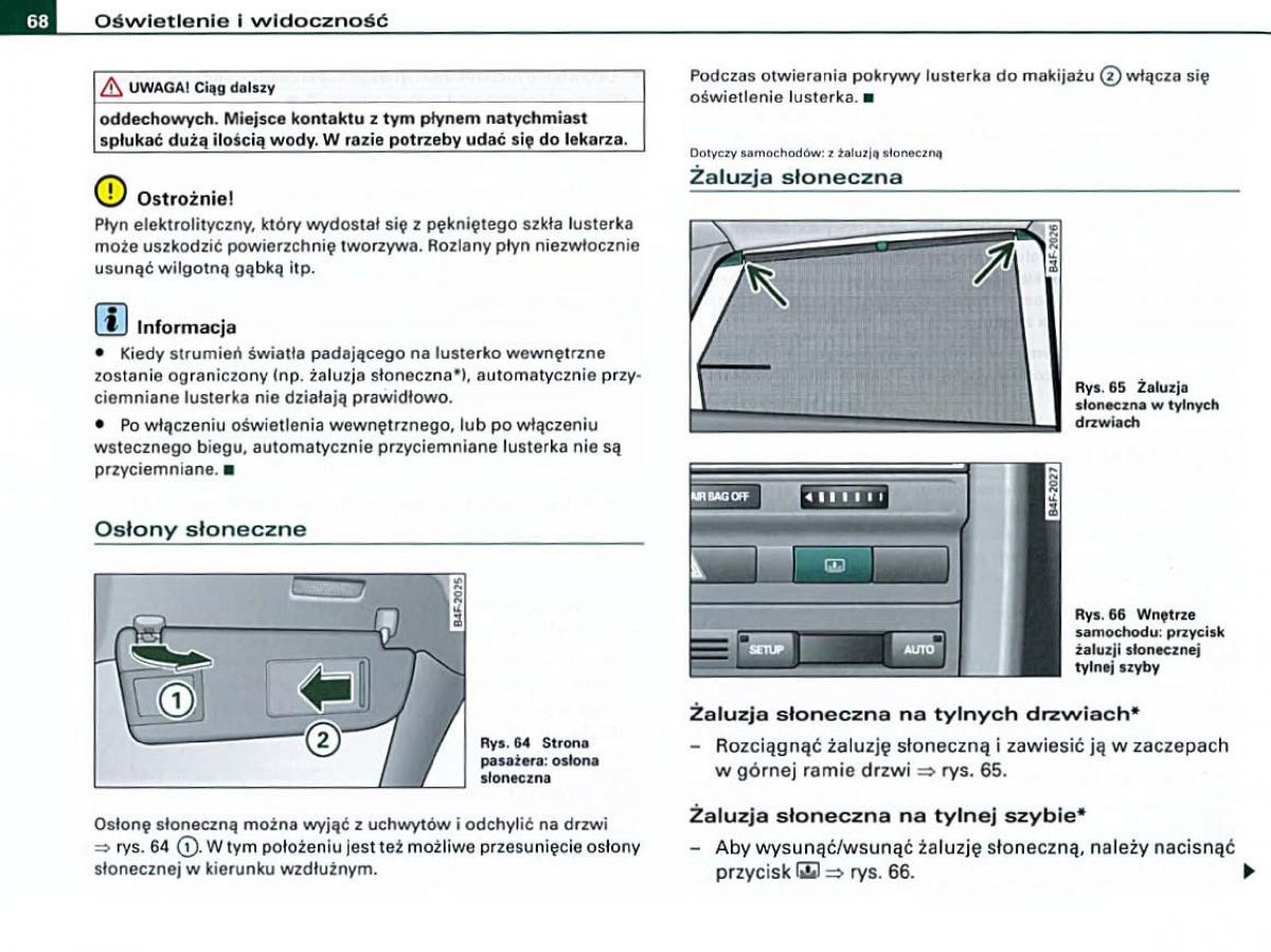 Audi A6 C6 instrukcja obslugi / page 68