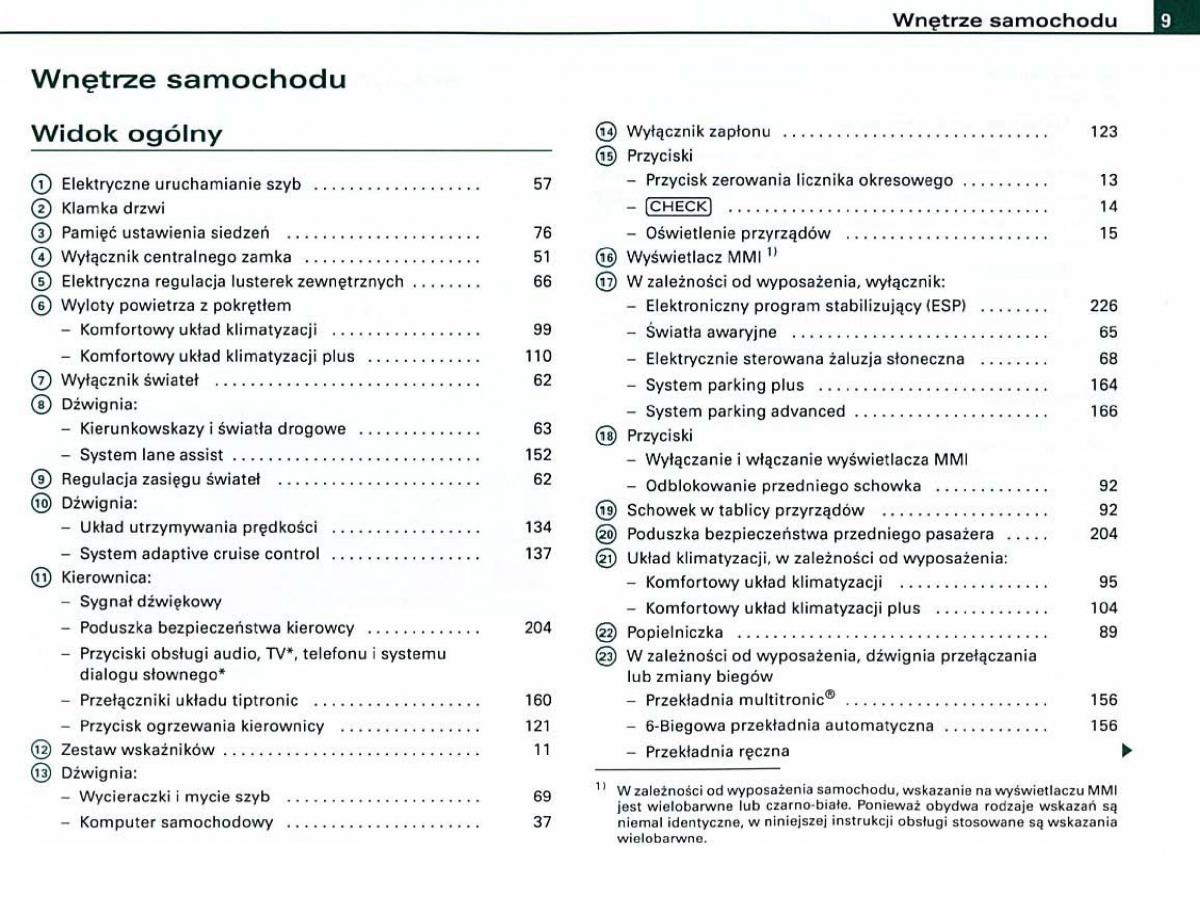 manual  Audi A6 C6 instrukcja / page 9