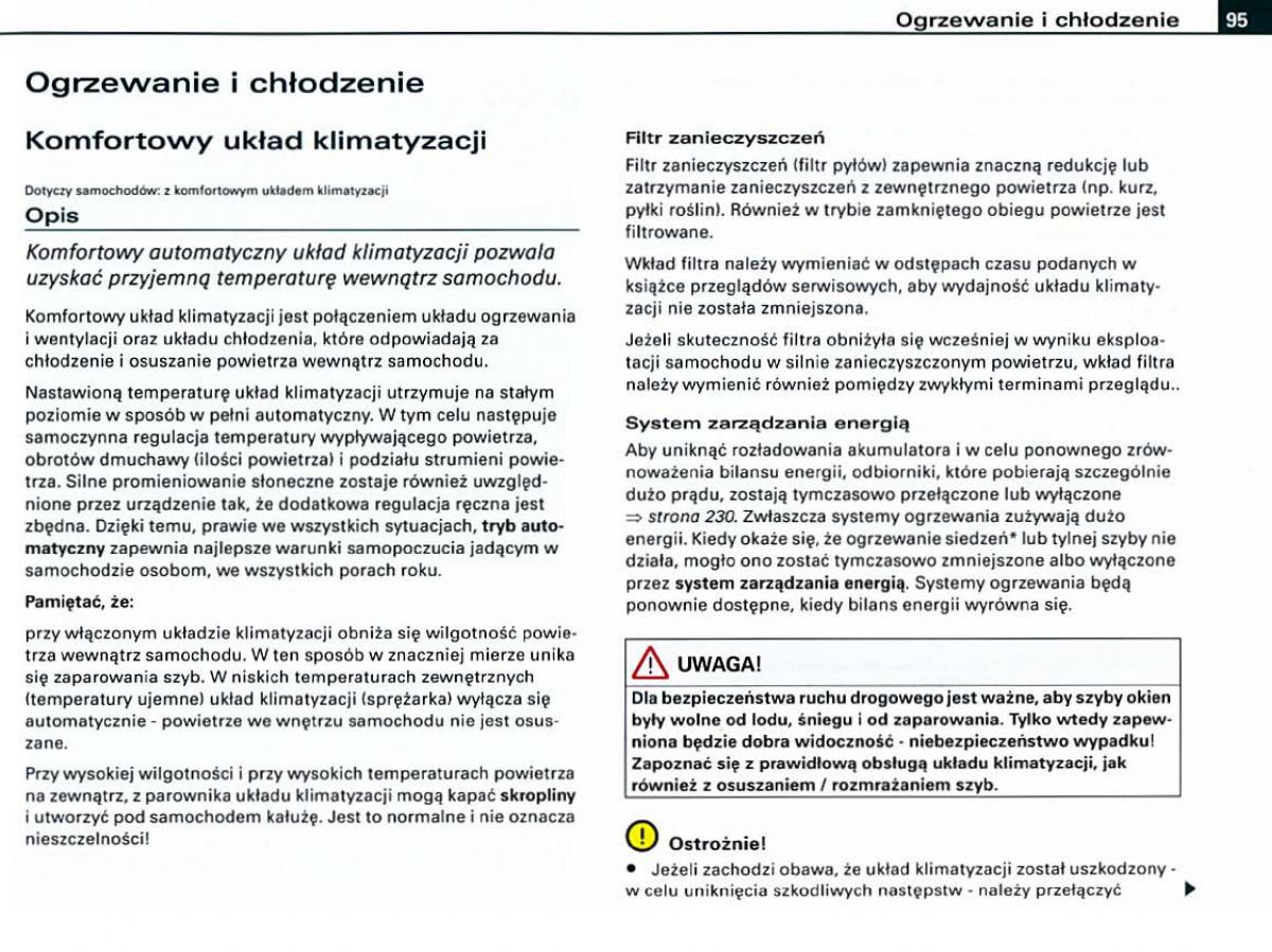 Audi A6 C6 instrukcja obslugi / page 95