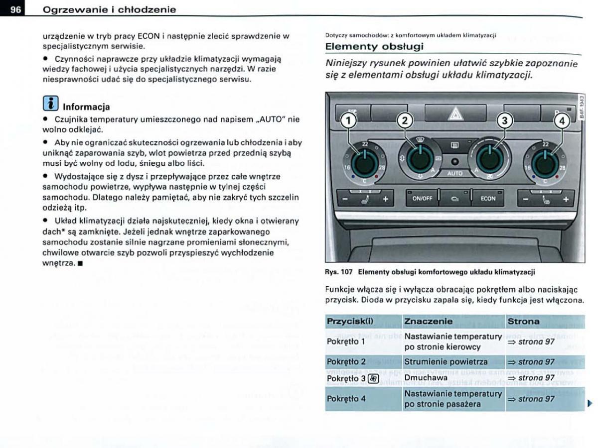 Audi A6 C6 instrukcja obslugi / page 96