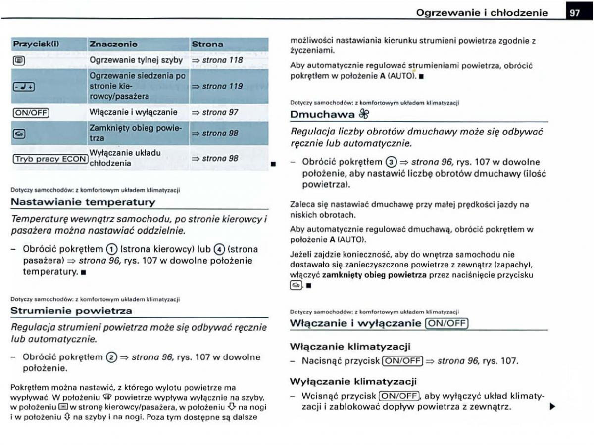 Audi A6 C6 instrukcja obslugi / page 97