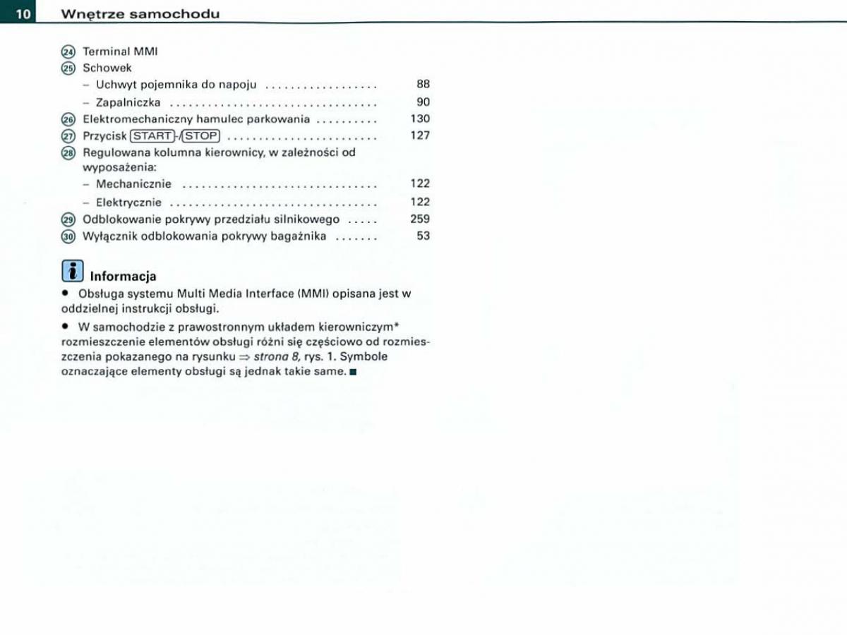 manual  Audi A6 C6 instrukcja / page 10