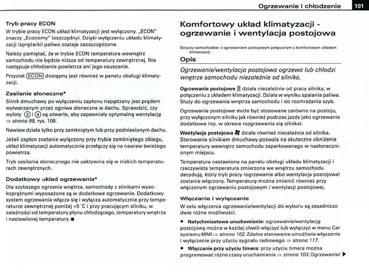 Audi A6 C6 instrukcja obslugi / page 101