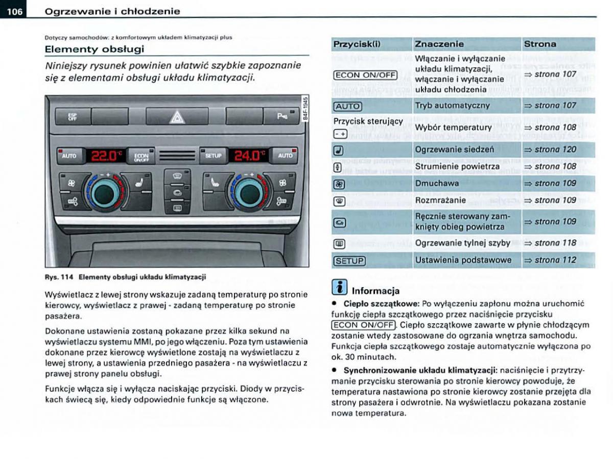 Audi A6 C6 instrukcja obslugi / page 106