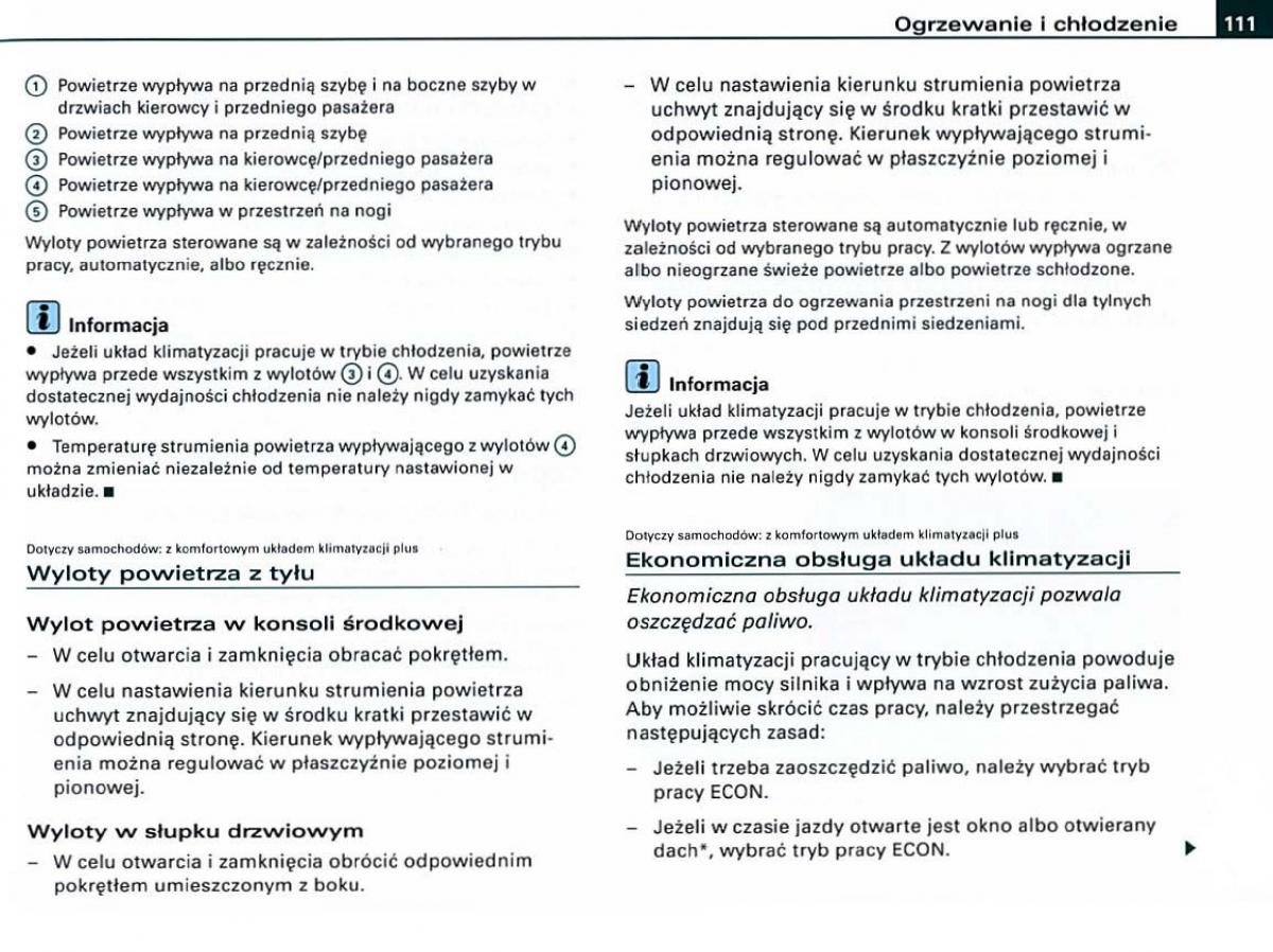 Audi A6 C6 instrukcja obslugi / page 111