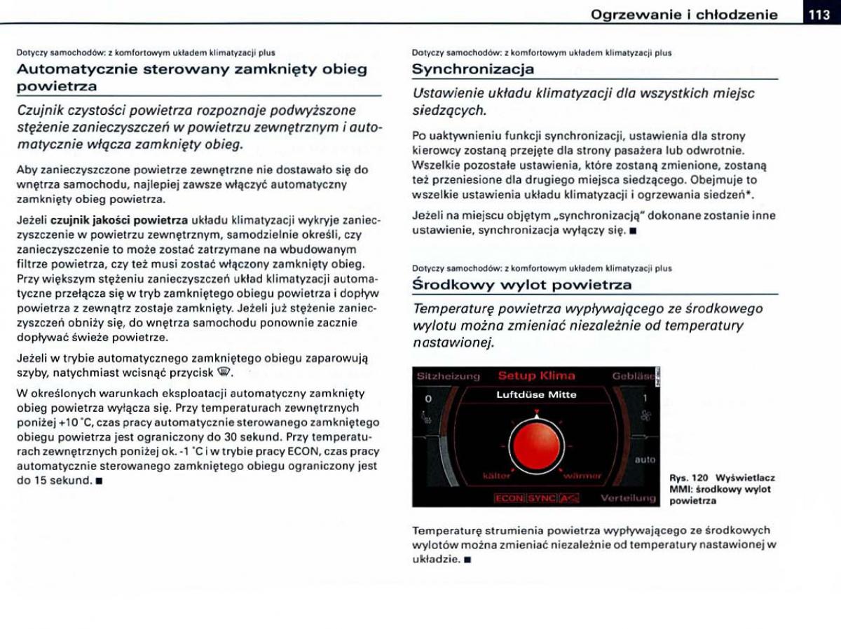 Audi A6 C6 instrukcja obslugi / page 113