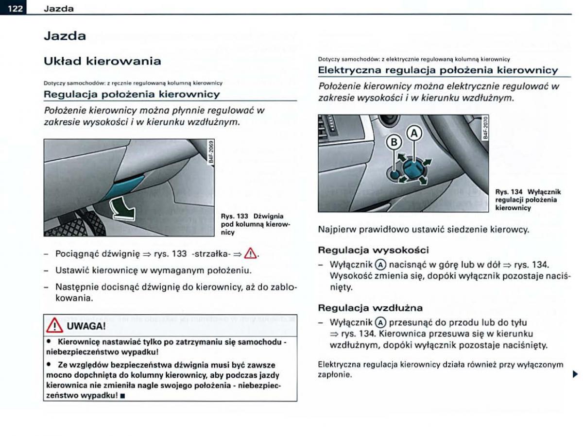 Audi A6 C6 instrukcja obslugi / page 122
