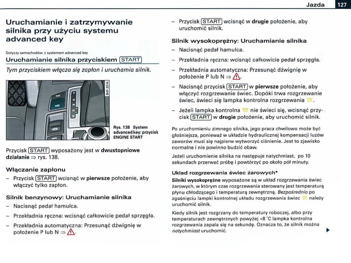 Audi A6 C6 instrukcja obslugi / page 127