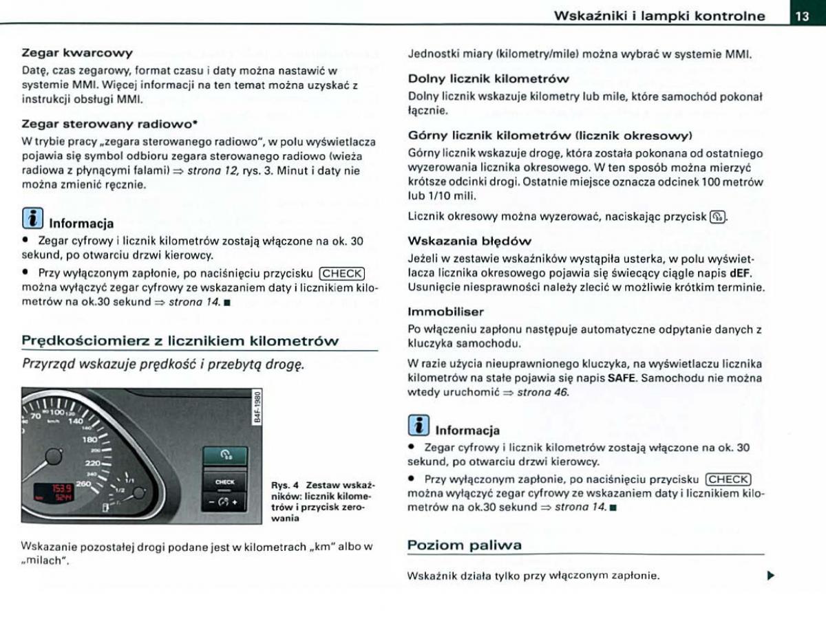 manual  Audi A6 C6 instrukcja / page 13