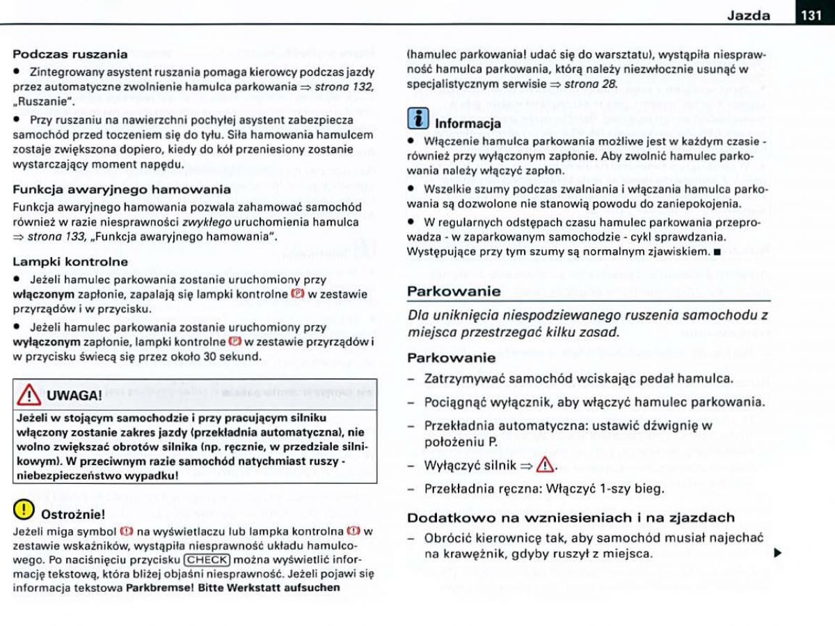 Audi A6 C6 instrukcja obslugi / page 131