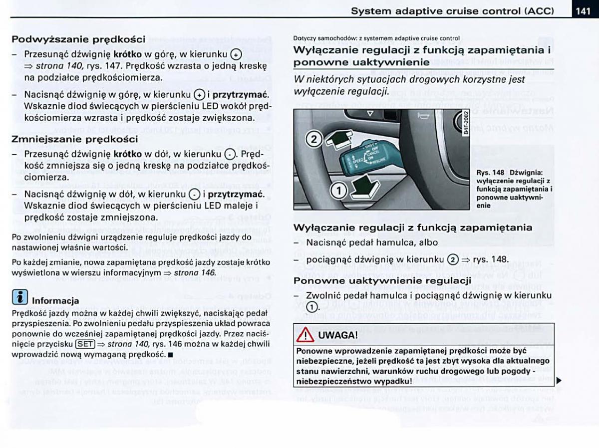 Audi A6 C6 instrukcja obslugi / page 141