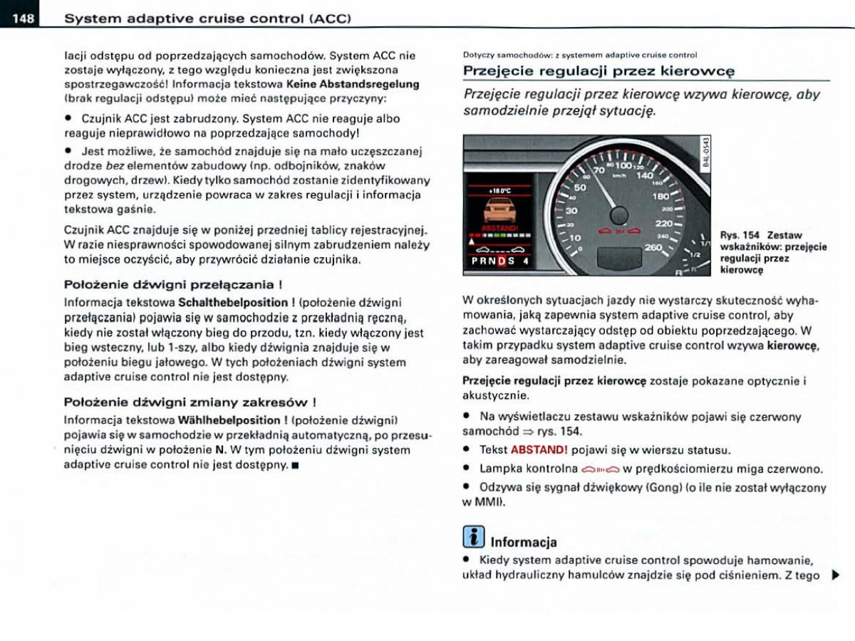Audi A6 C6 instrukcja obslugi / page 148