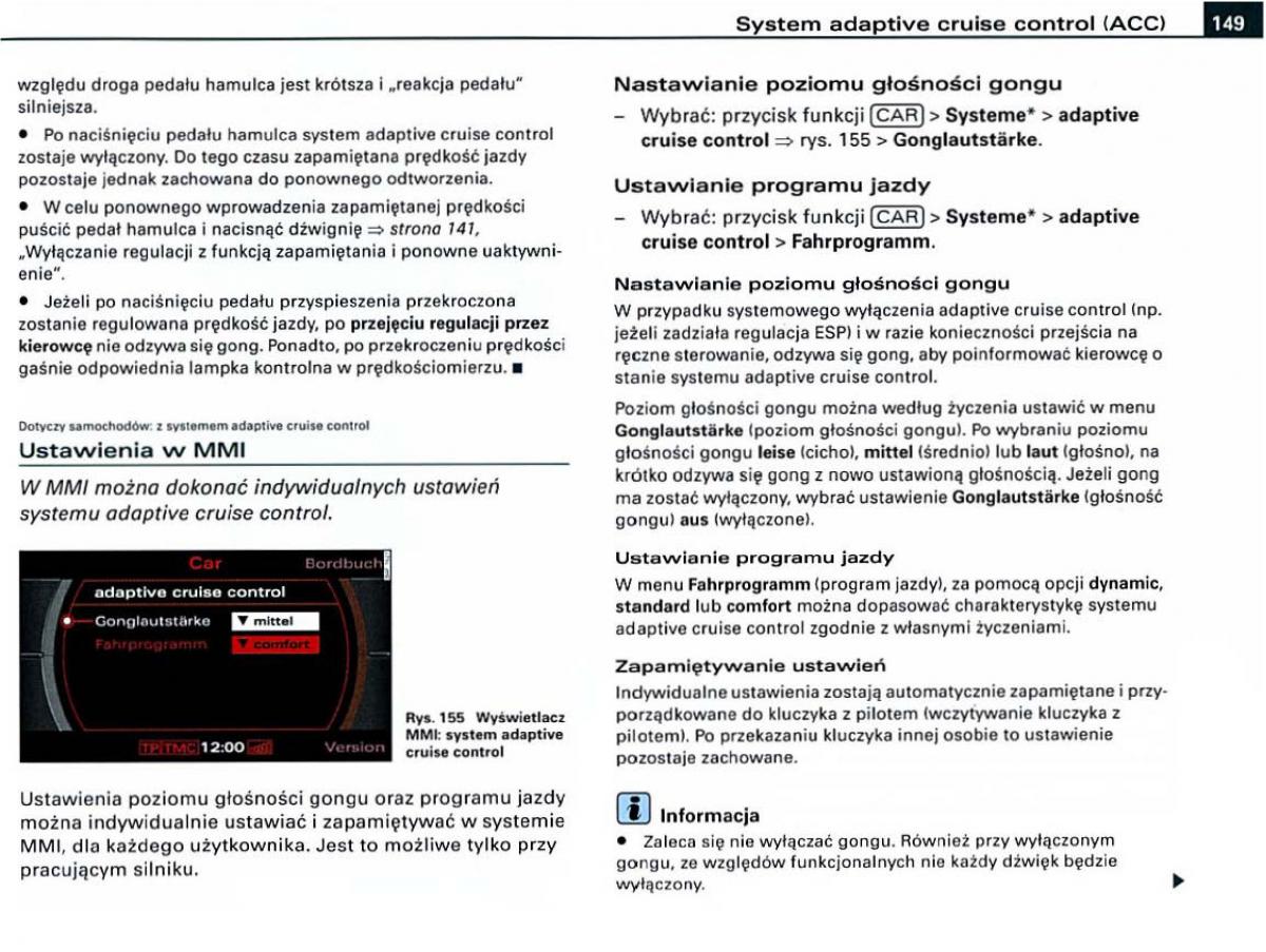 Audi A6 C6 instrukcja obslugi / page 149
