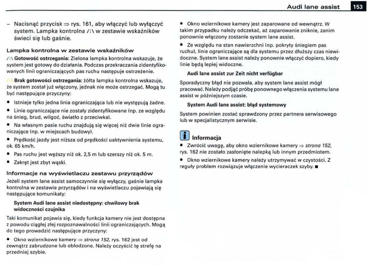 Audi A6 C6 instrukcja obslugi / page 153