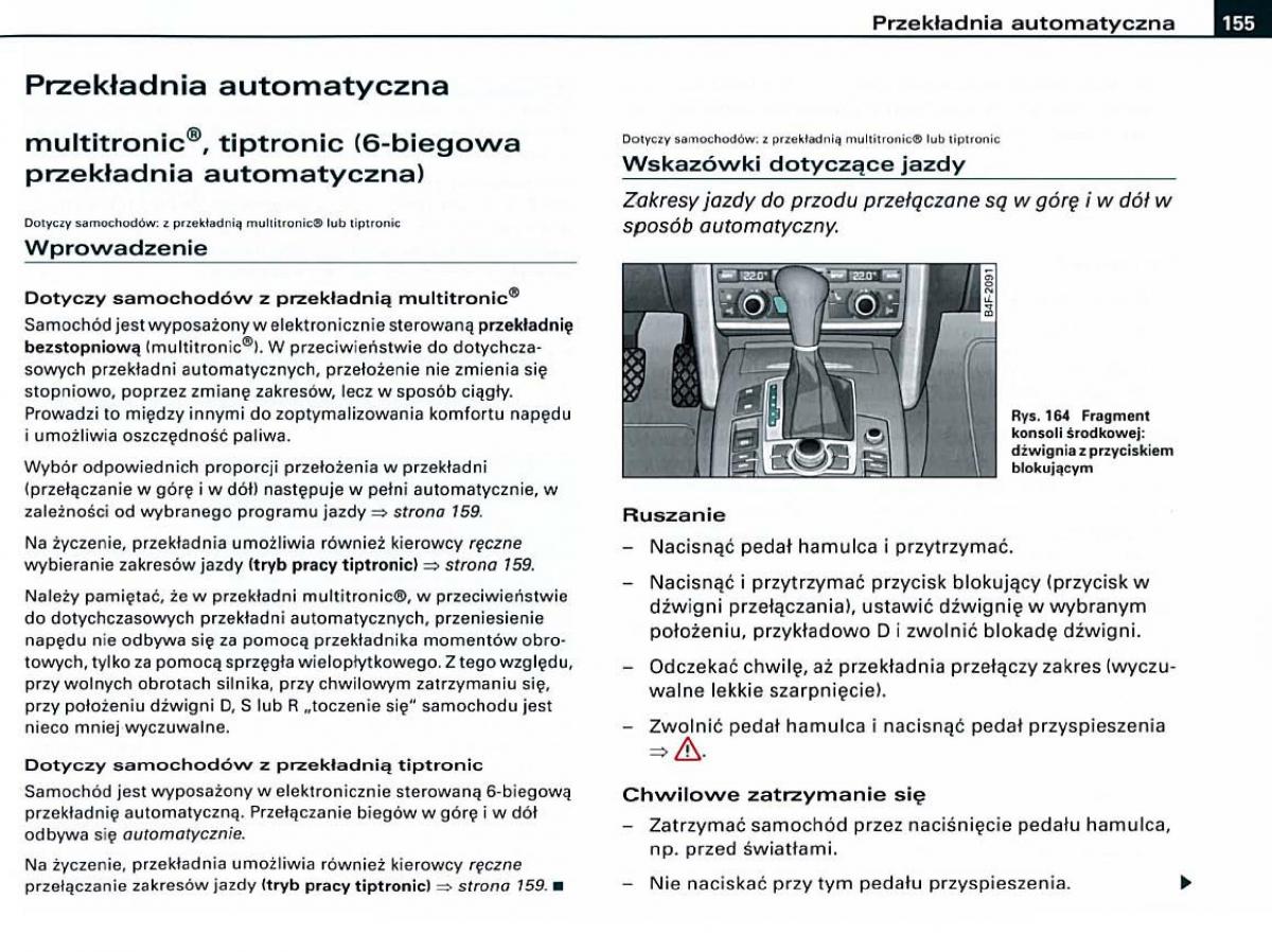 Audi A6 C6 instrukcja obslugi / page 155