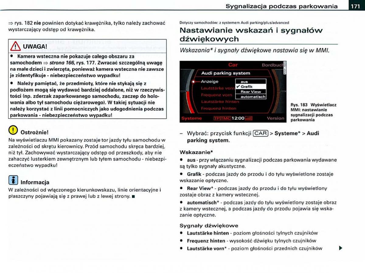 Audi A6 C6 instrukcja obslugi / page 171