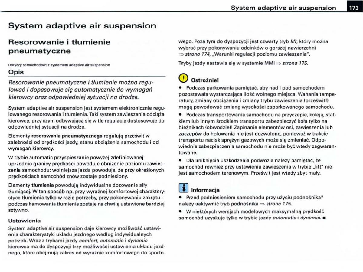 Audi A6 C6 instrukcja obslugi / page 173