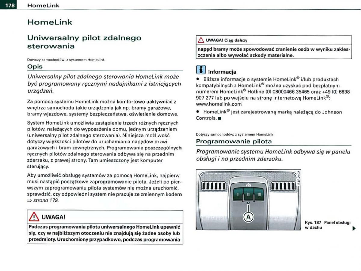Audi A6 C6 instrukcja obslugi / page 178