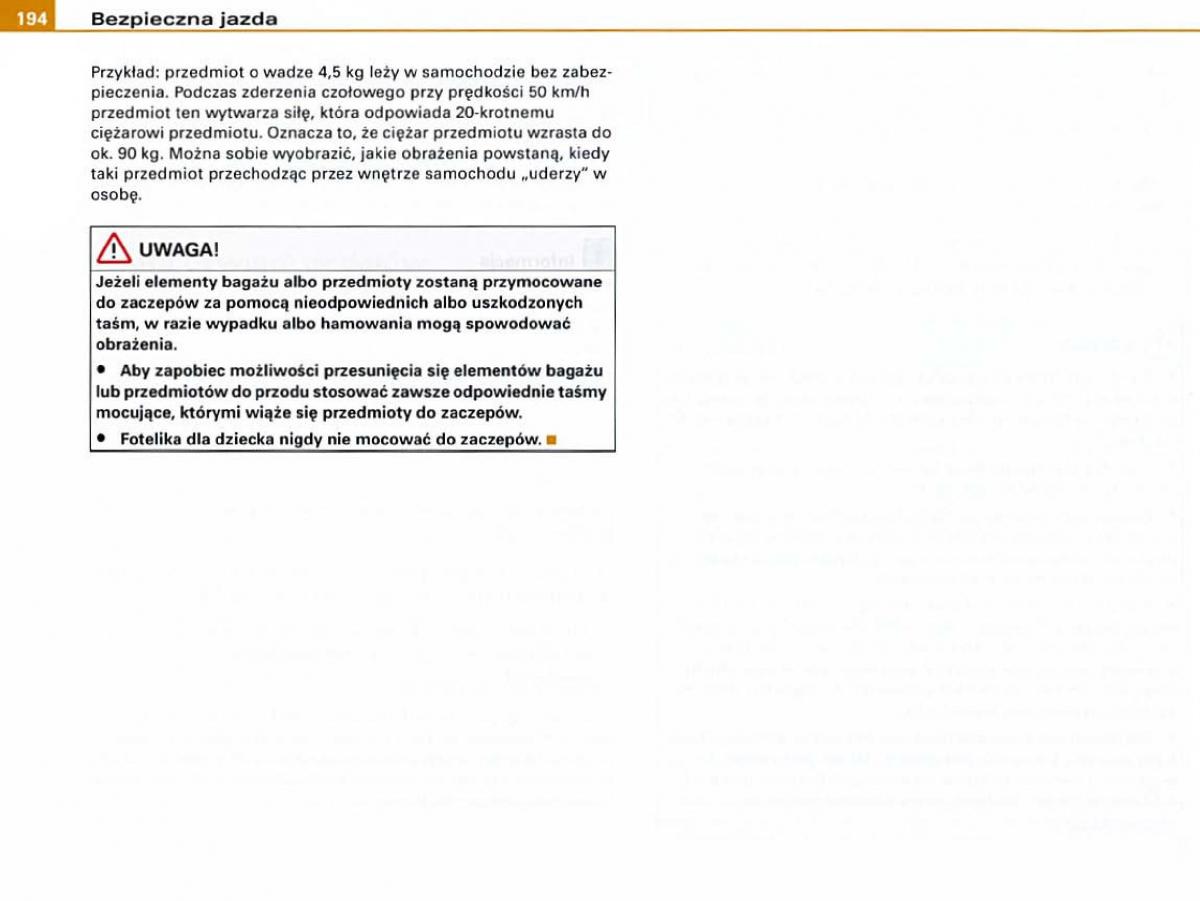 Audi A6 C6 instrukcja obslugi / page 192