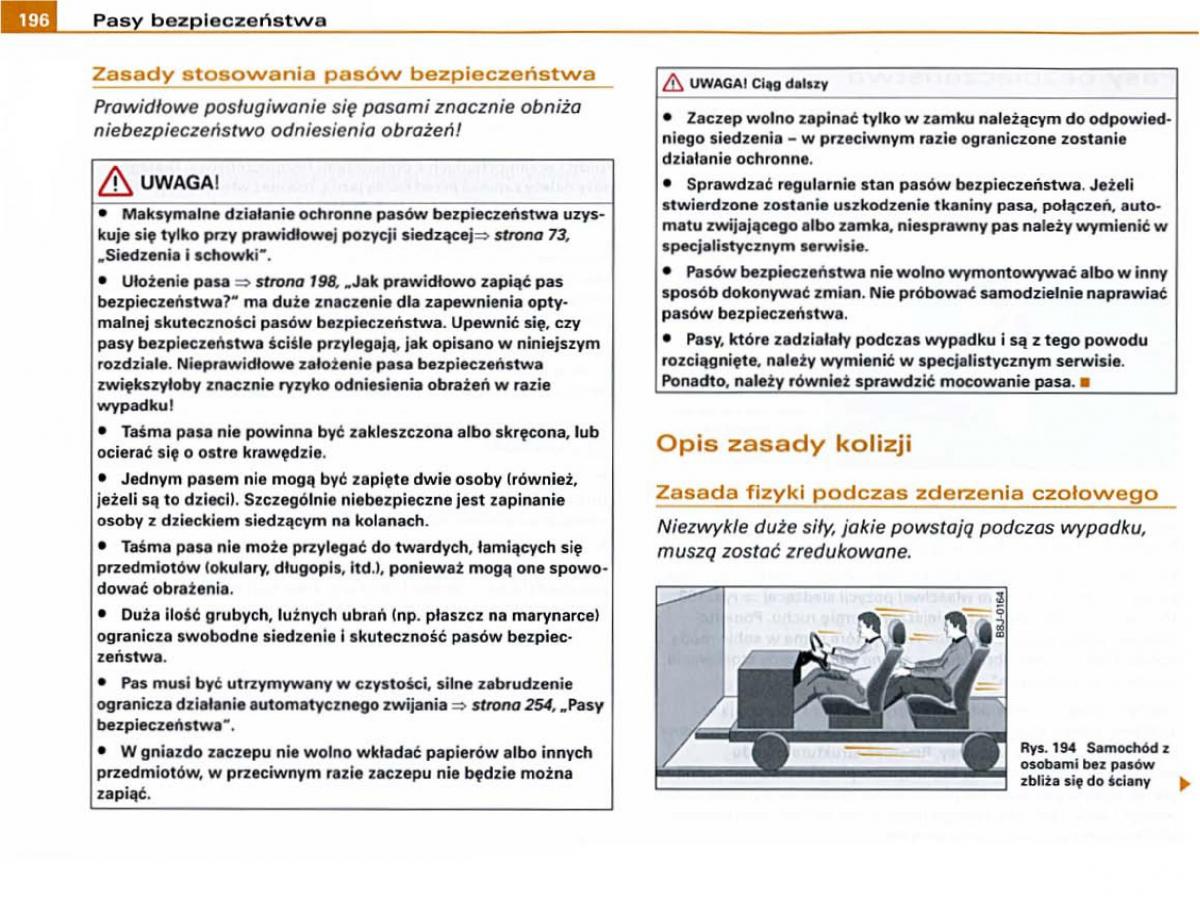 Audi A6 C6 instrukcja obslugi / page 194