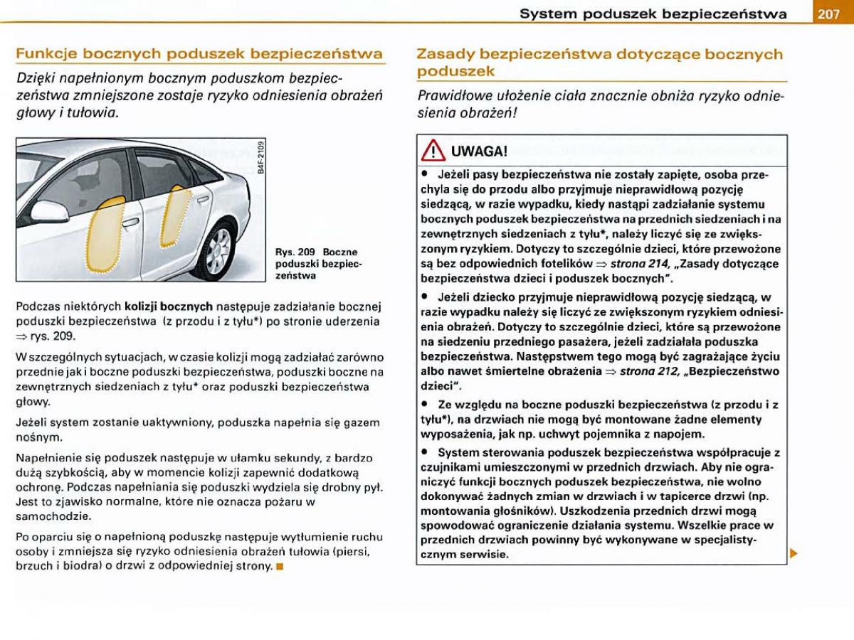 Audi A6 C6 instrukcja obslugi / page 205