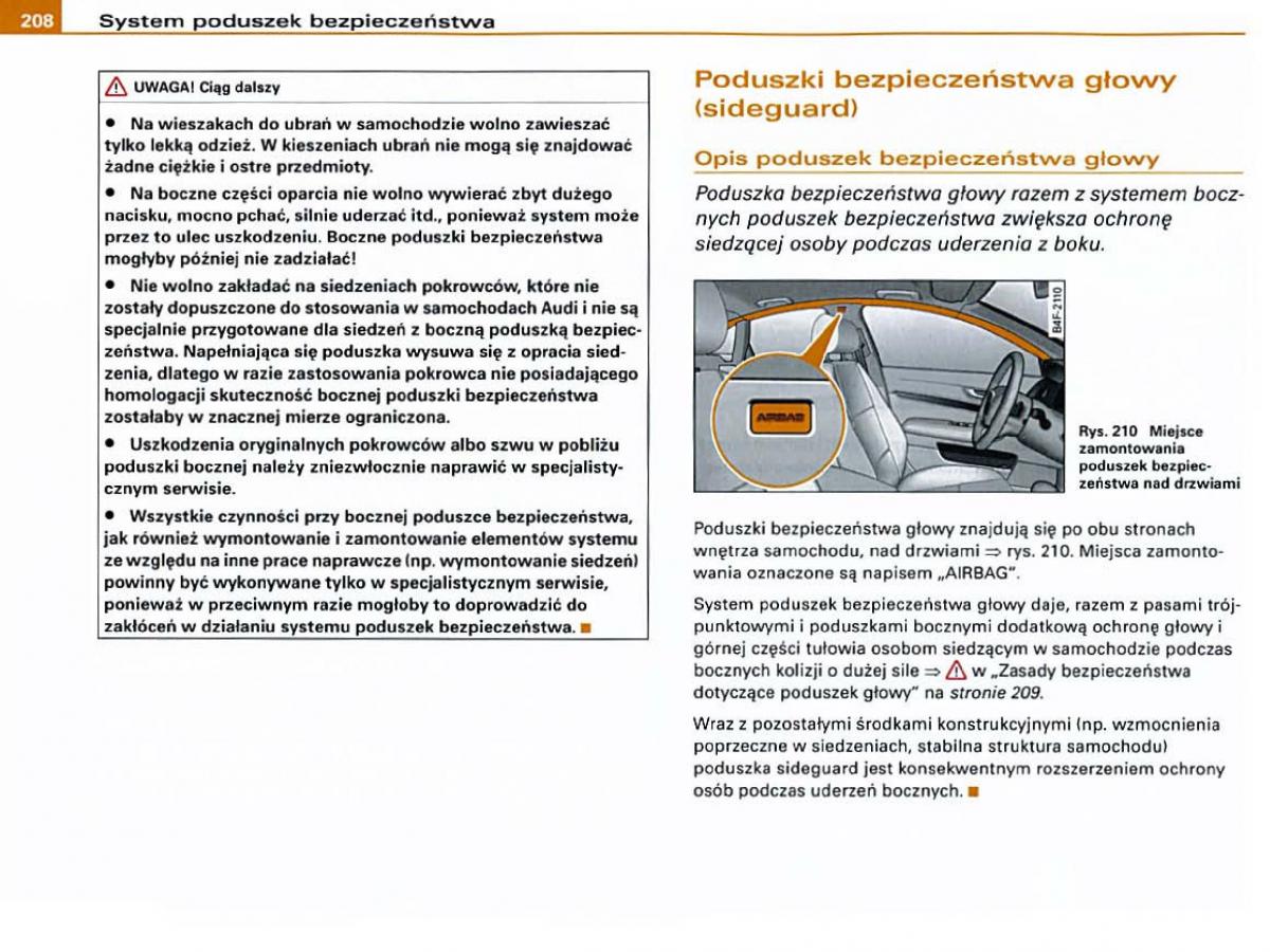 Audi A6 C6 instrukcja obslugi / page 206