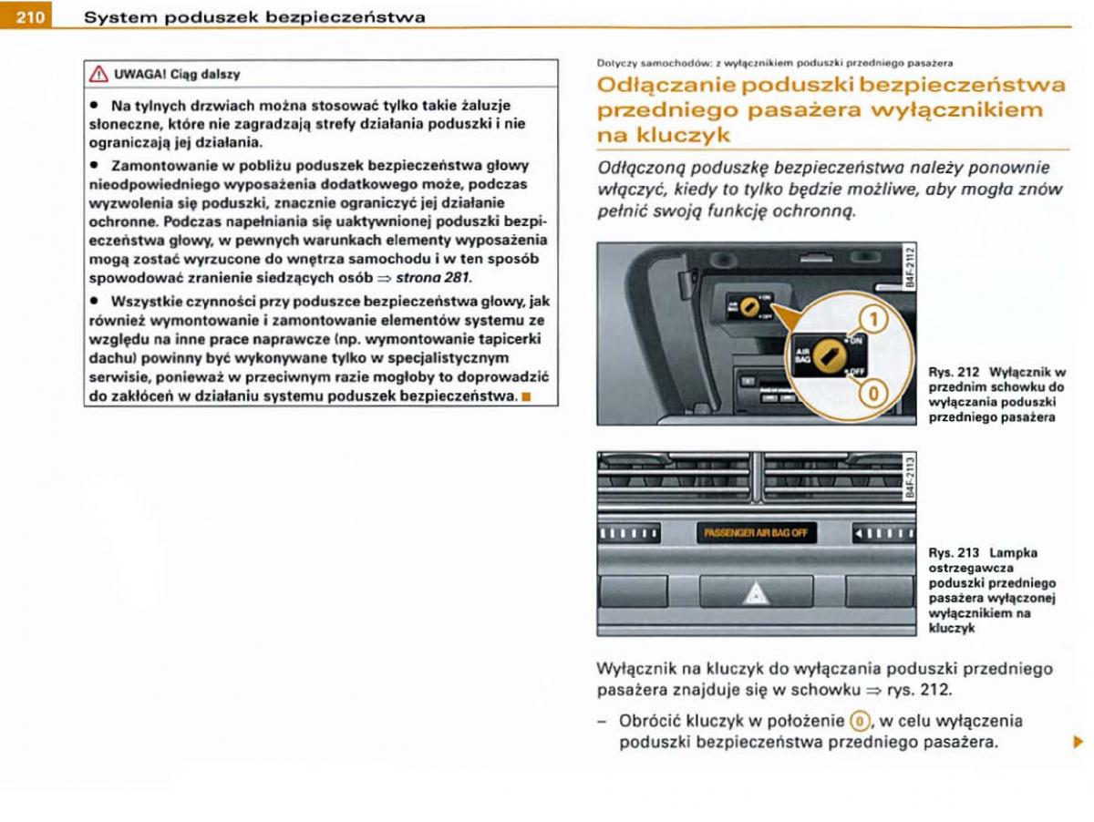 Audi A6 C6 instrukcja obslugi / page 208