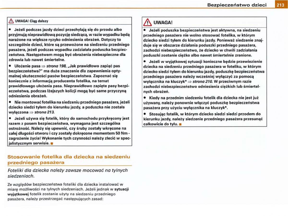 Audi A6 C6 instrukcja obslugi / page 211