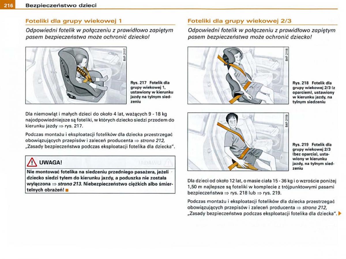 Audi A6 C6 instrukcja obslugi / page 214
