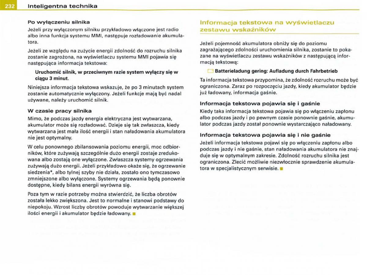 Audi A6 C6 instrukcja obslugi / page 228
