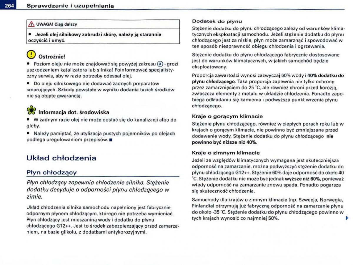 Audi A6 C6 instrukcja obslugi / page 258