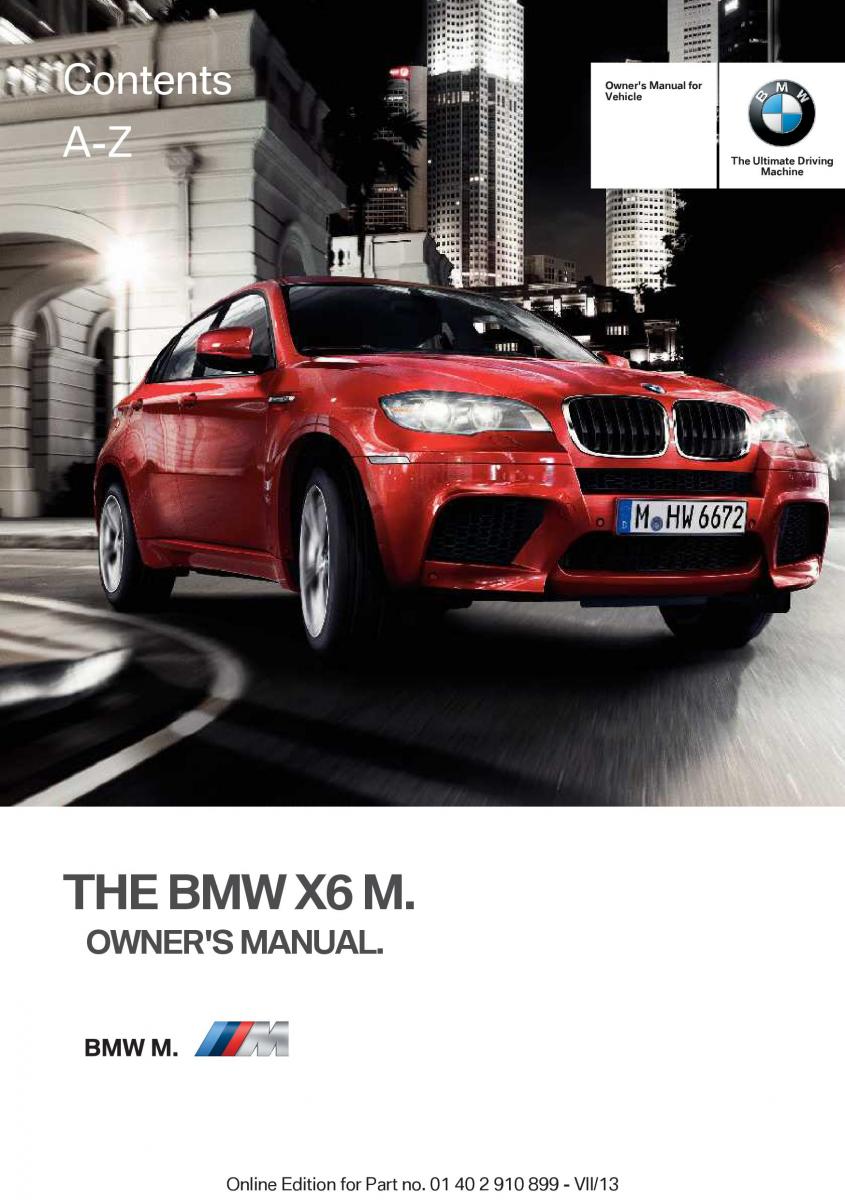 BMW X6 M Power F16 owners manual / page 1