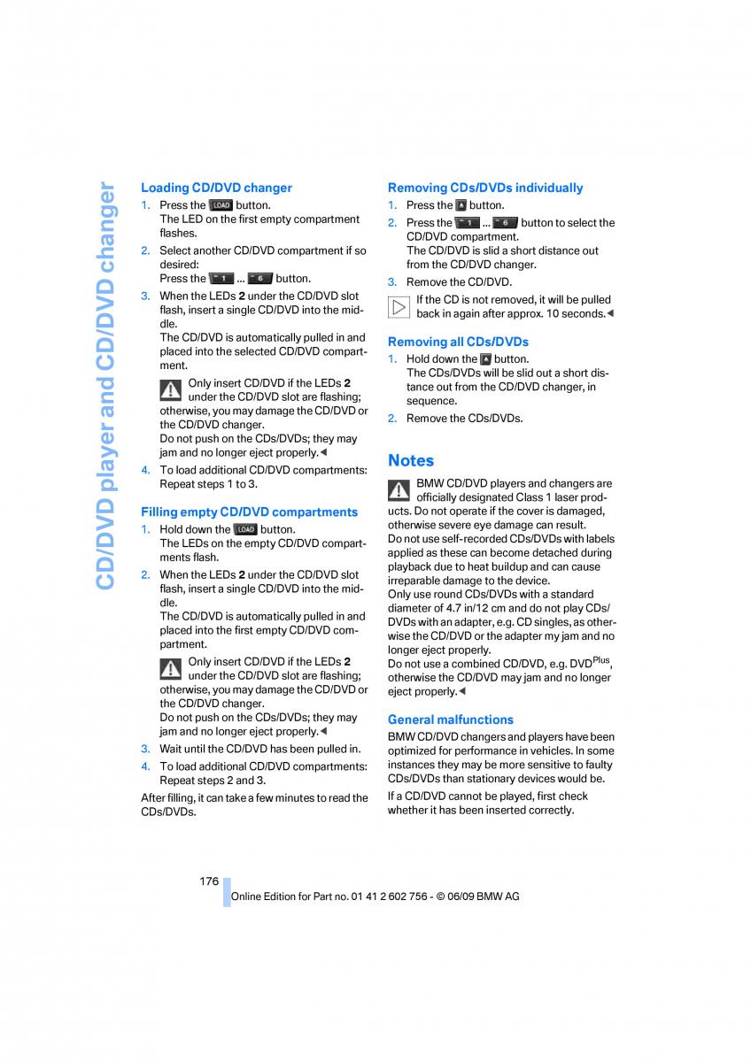 BMW X5 X6 E71 E72 owners manual / page 178