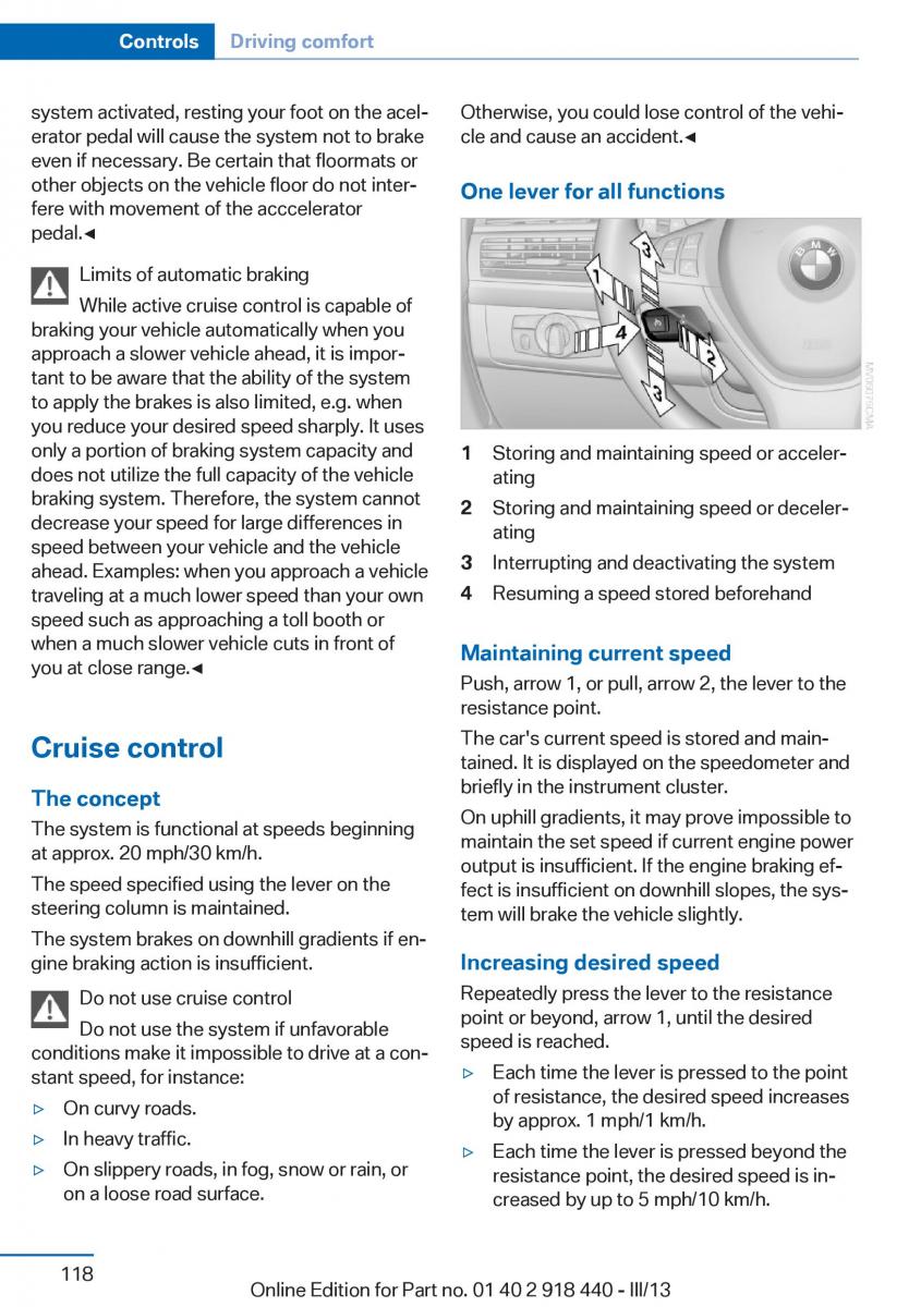 BMW X5 X6 F15 F16 owners manual / page 118