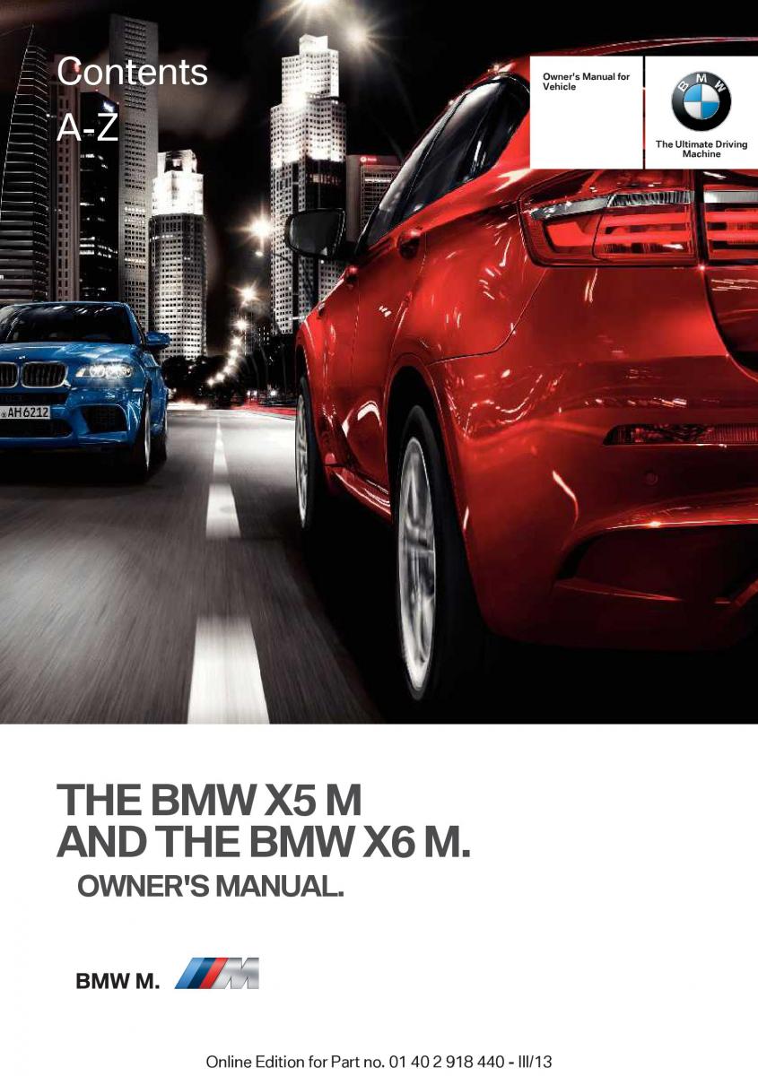 BMW X5 X6 F15 F16 owners manual / page 1