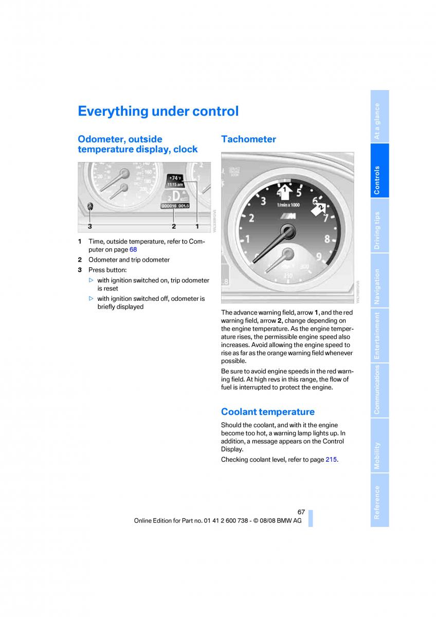 BMW M5 E60 M Power owners manual / page 69