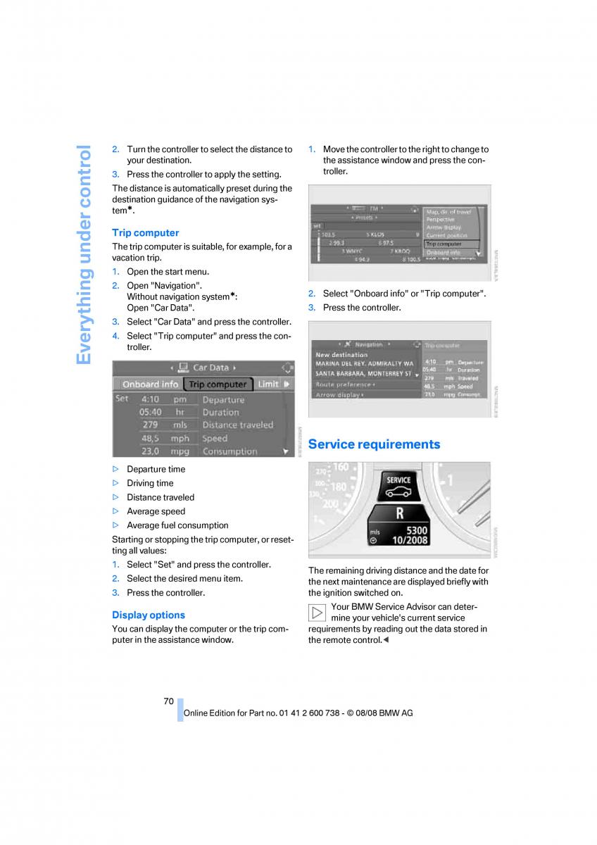 BMW M5 E60 M Power owners manual / page 72