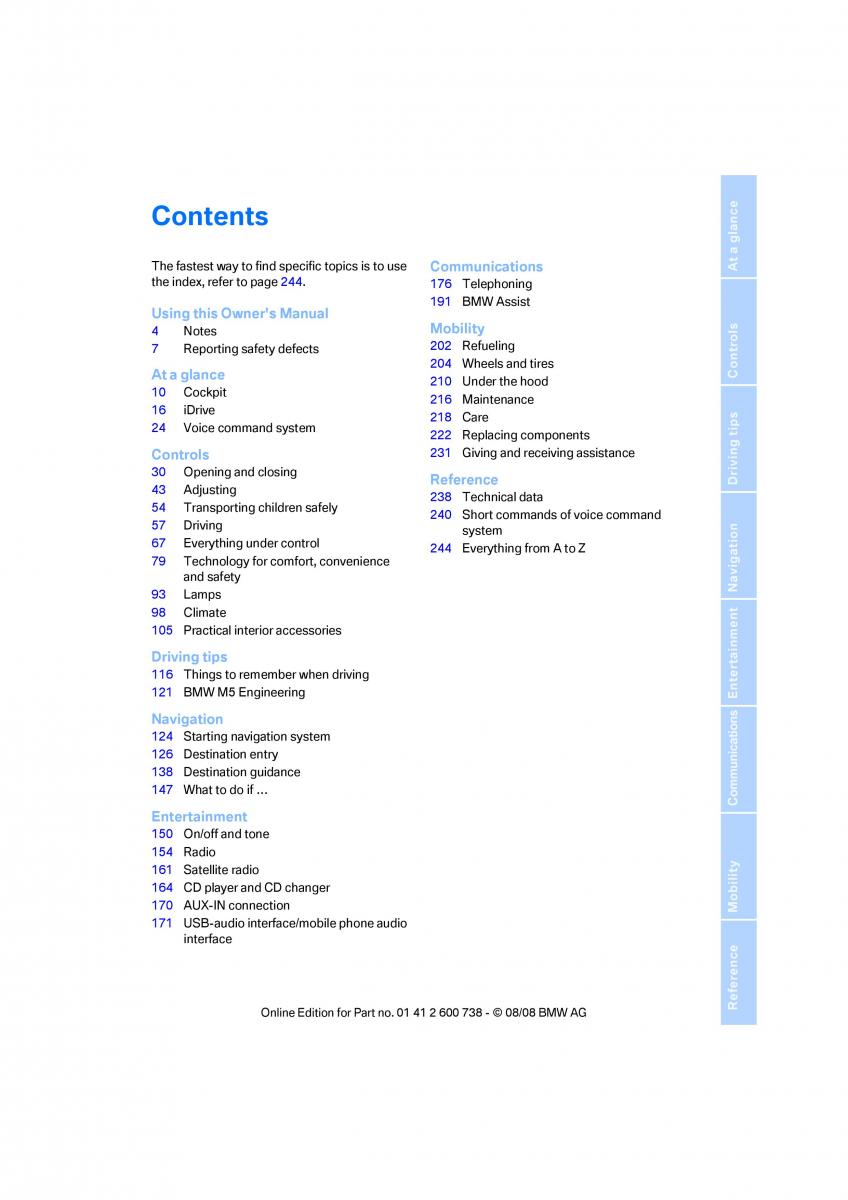 BMW M5 E60 M Power owners manual / page 5