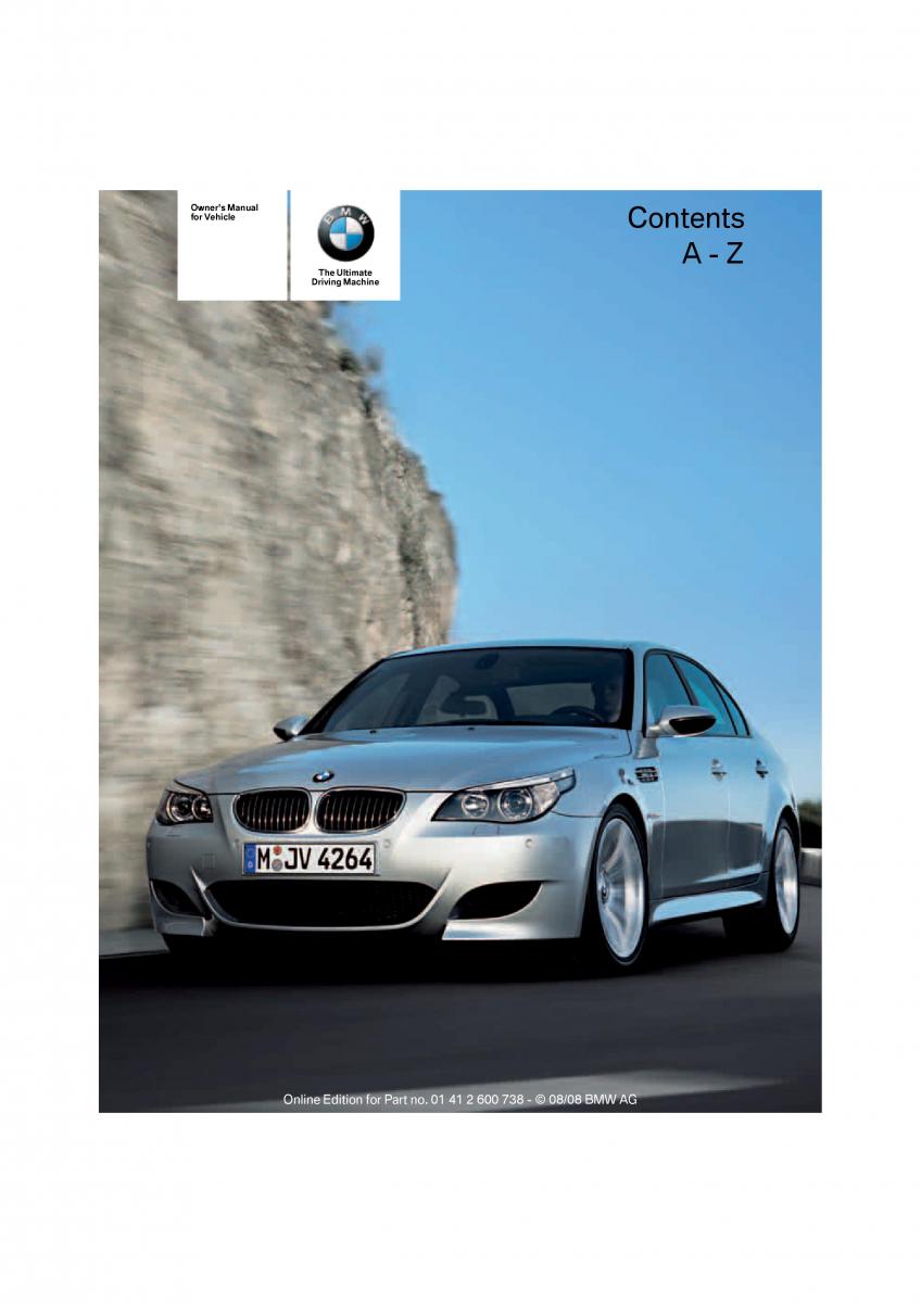 BMW M5 E60 M Power owners manual / page 1