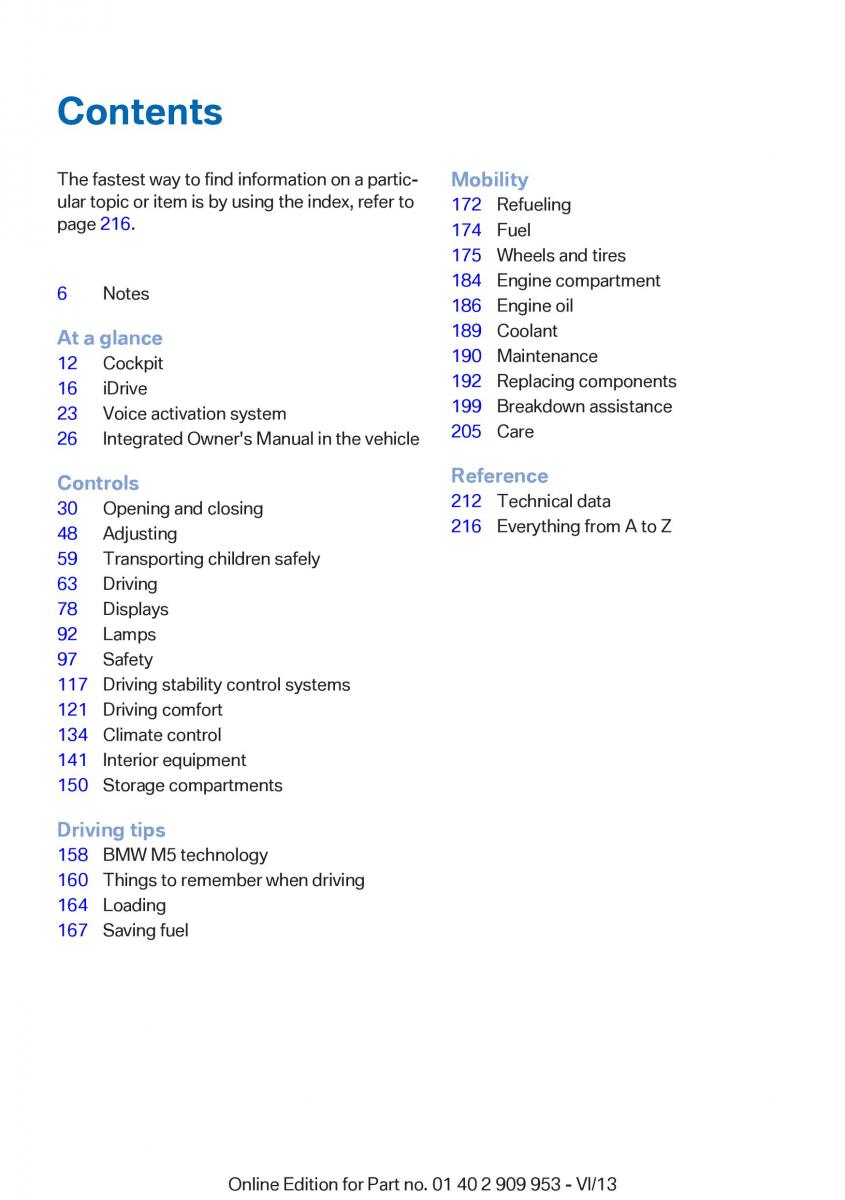 BMW M5 F10 M Power owners manual / page 5