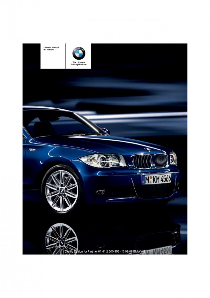 BMW 1 E87 convertible owners manual / page 1