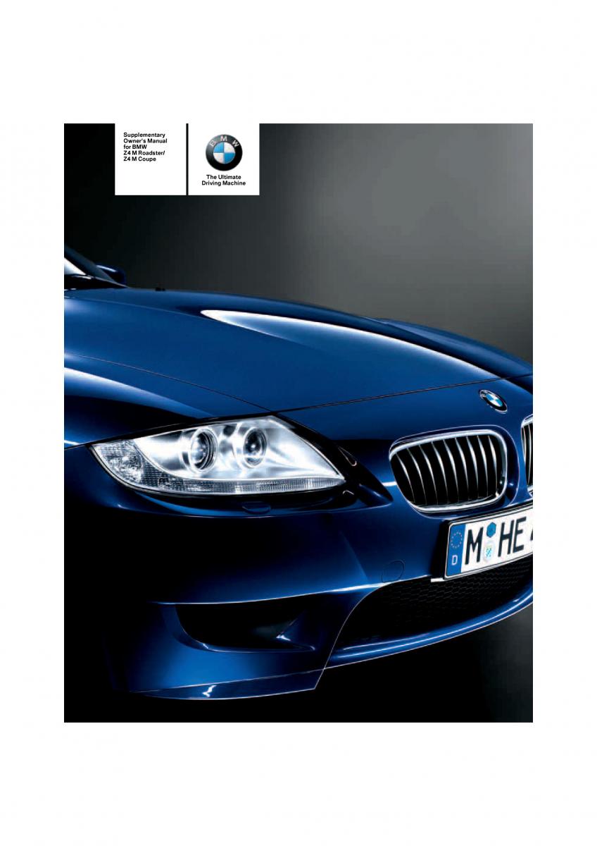 BMW Z4M E86 M Power Coupe owners manual / page 1