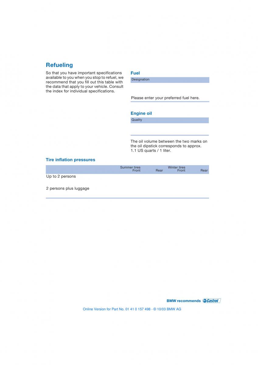 BMW Z4 E85 E86 owners manual / page 119