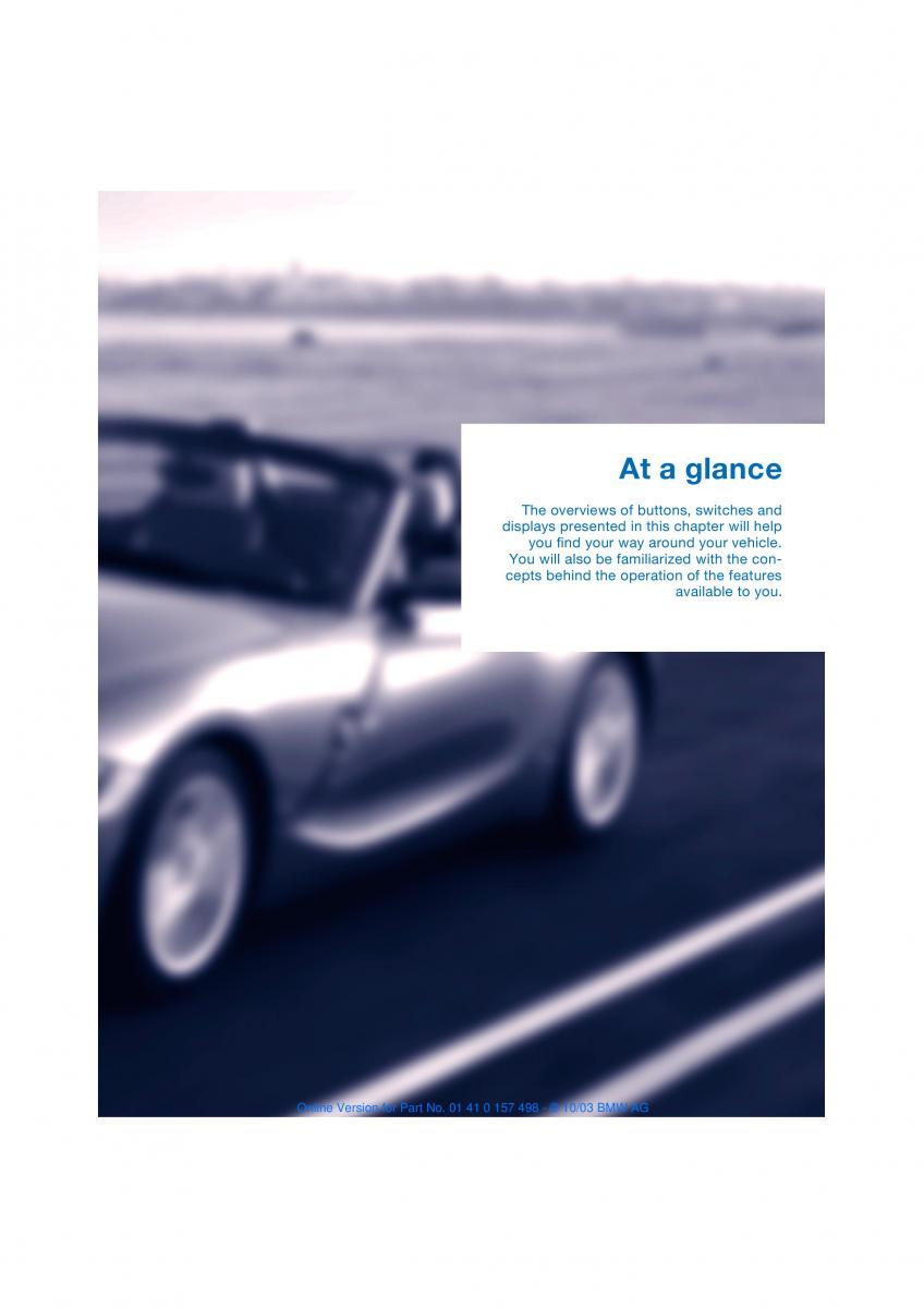BMW Z4 E85 E86 owners manual / page 11