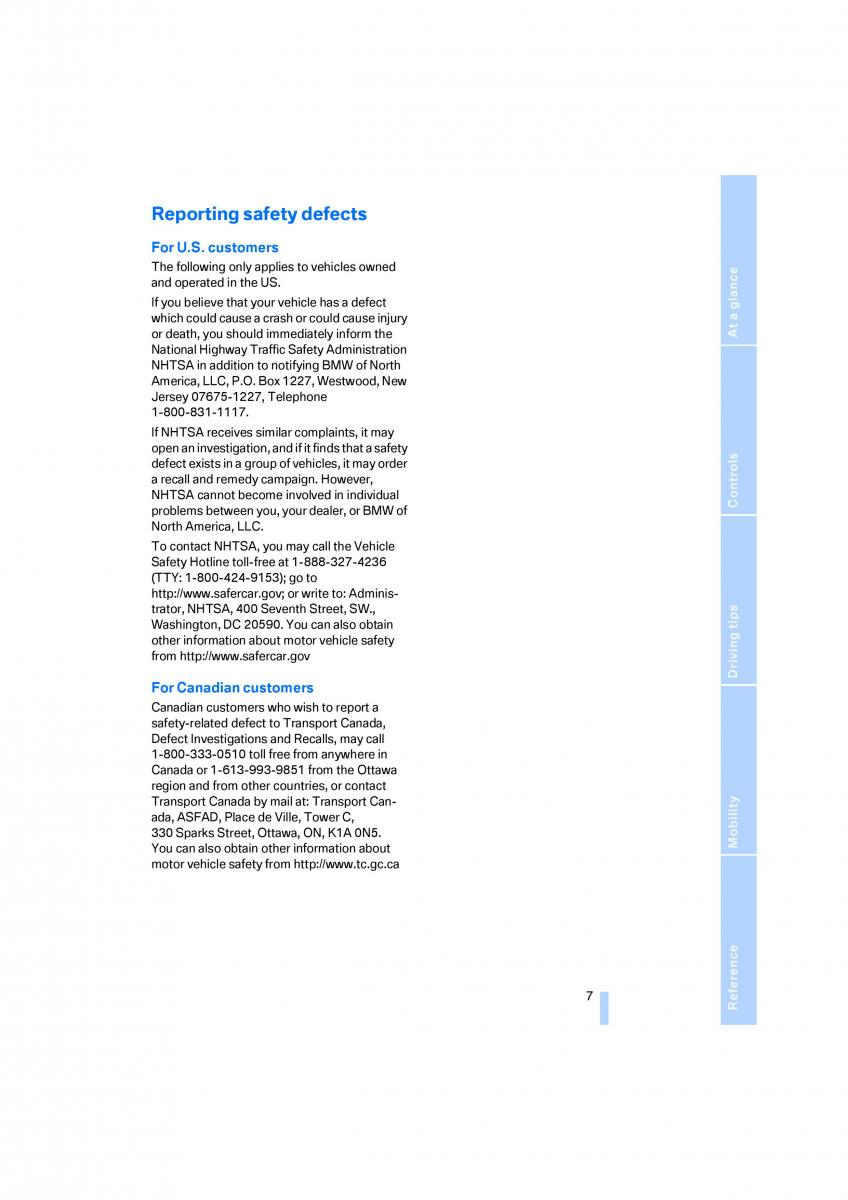 BMW Z4 E89 owners manual / page 9