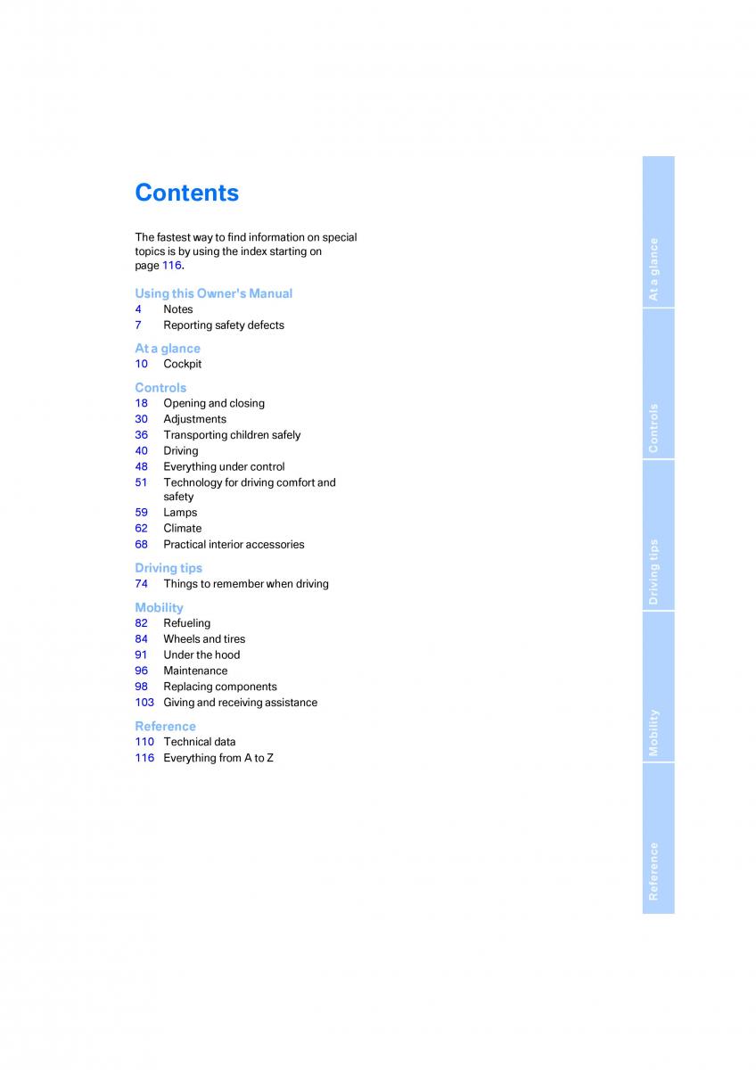 BMW Z4 E89 owners manual / page 5