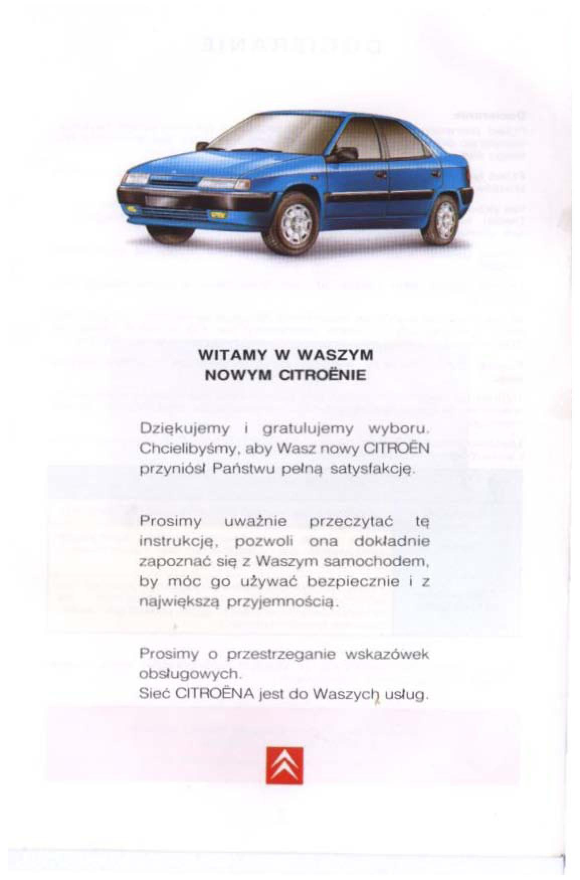 Citroen Xantia I 1 instrukcja obslugi / page 1