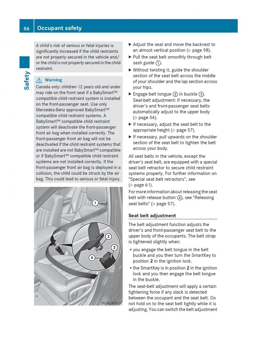 Mercedes Benz R Class owners manual / page 58