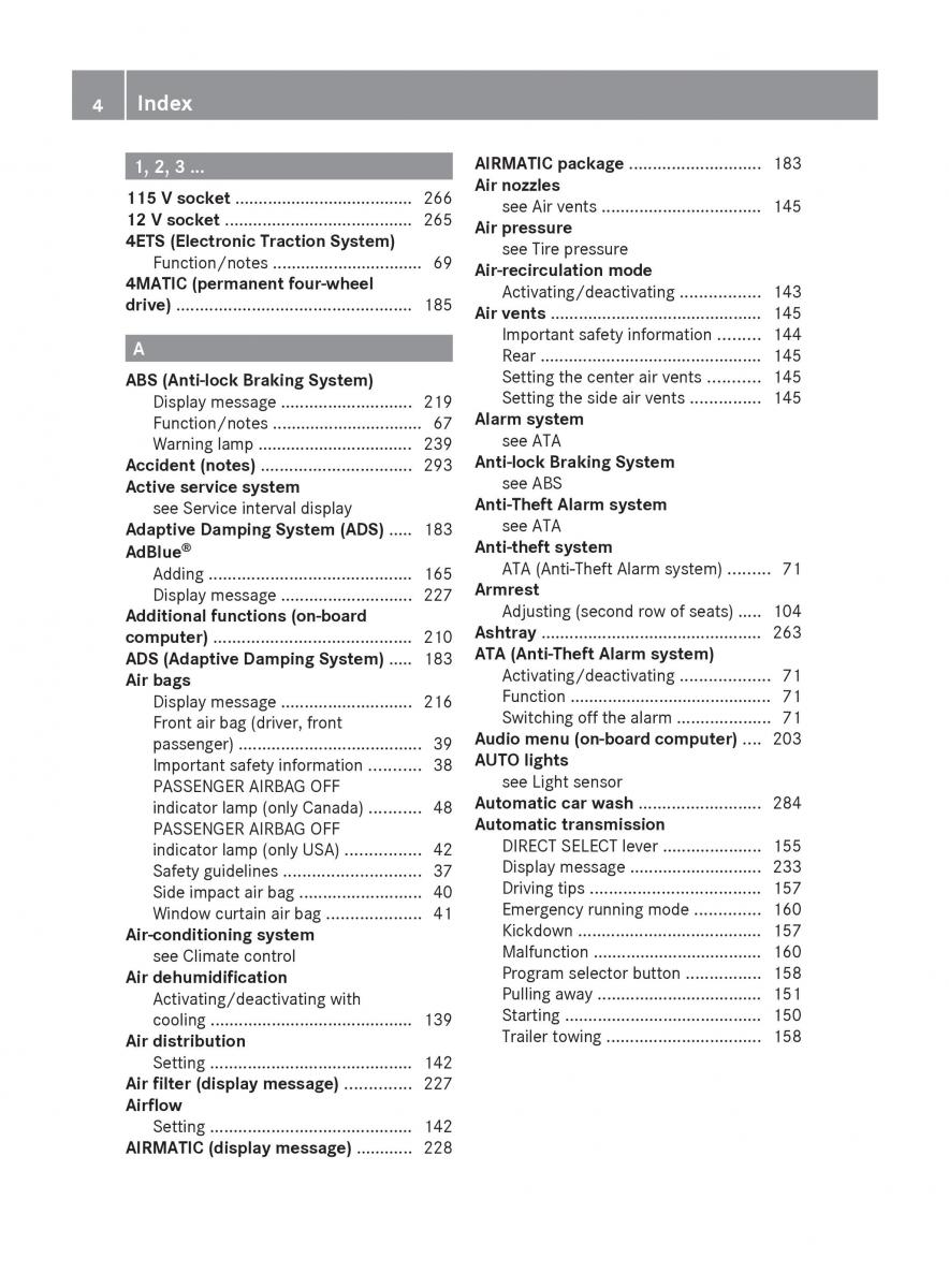 manual  Mercedes Benz R Class owners manual / page 6