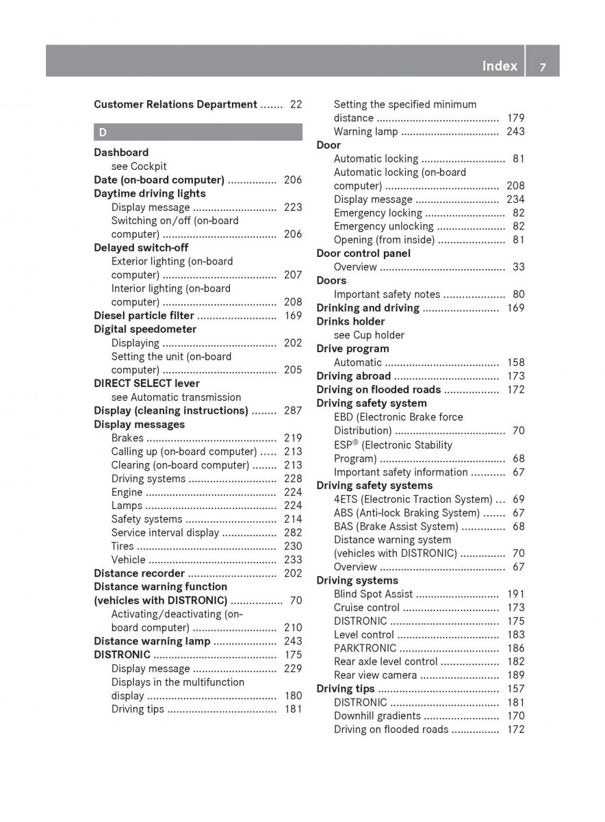 manual  Mercedes Benz R Class owners manual / page 9
